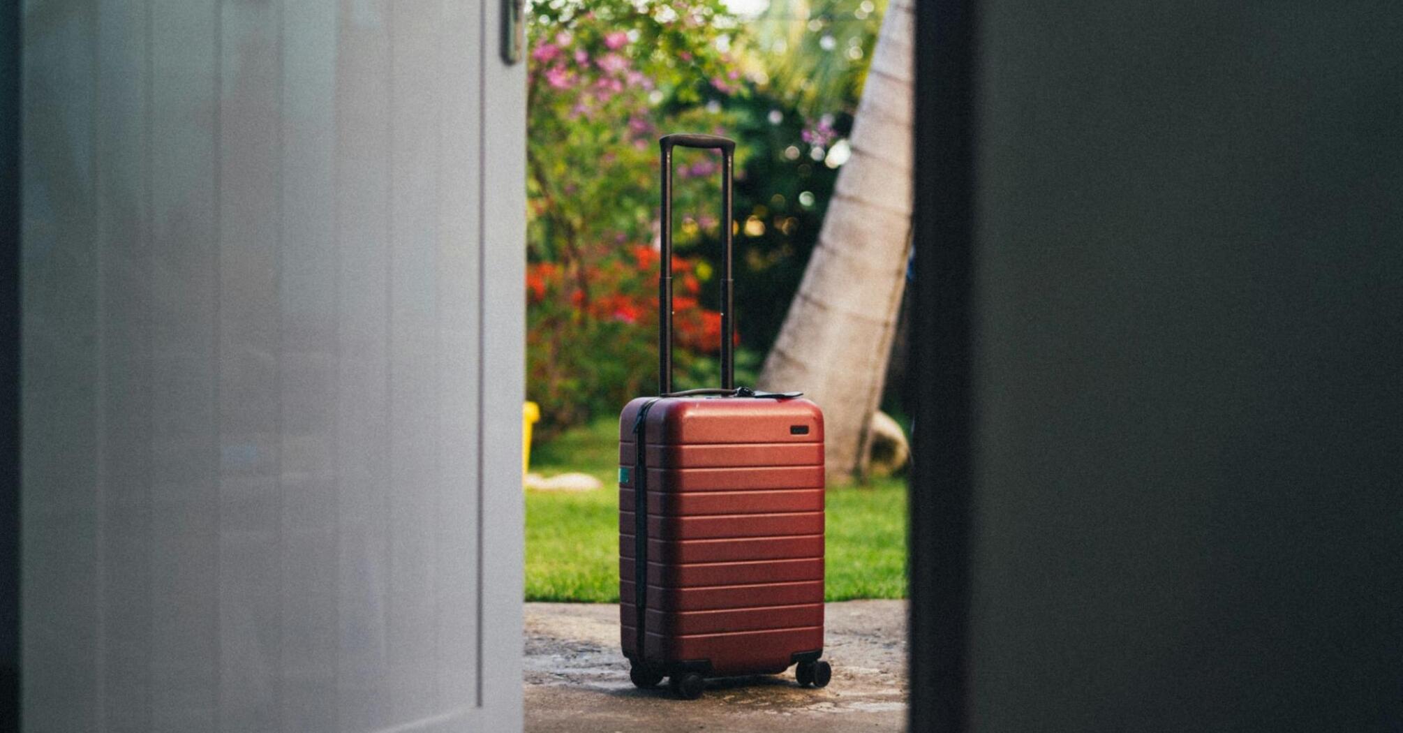 Luggage in front of the door