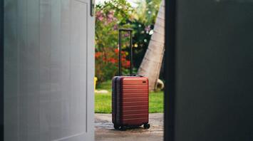 Luggage in front of the door