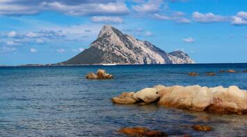 The coast of Olbia town on Mediterranean sea