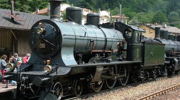 Historical train at the station