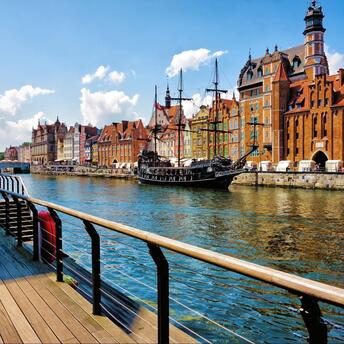 The old port in the city center of Gdansk
