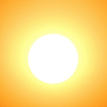 Blazing sun in a clear sky