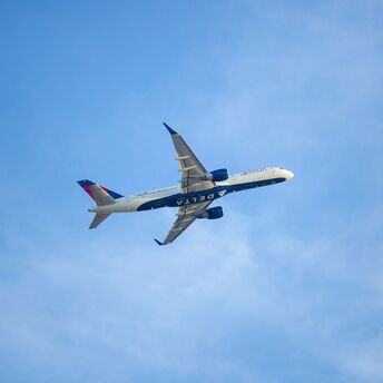 Delta Airlines plane taking off