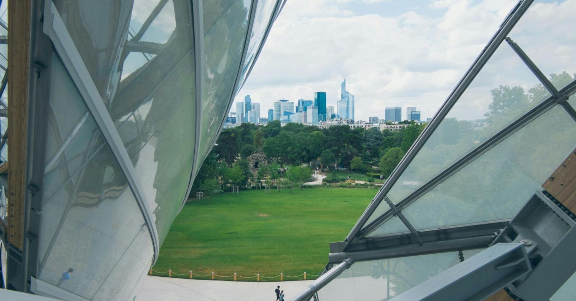 The view from the building of Louis Vuitton Fondation in Paris