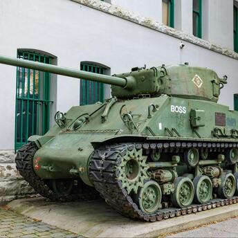 Sherman Tank display on the street