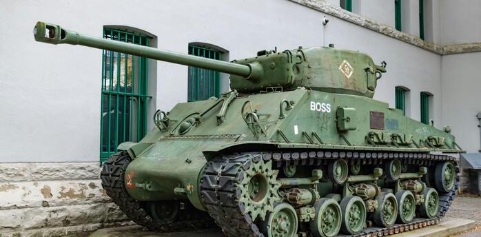 Sherman Tank display on the street