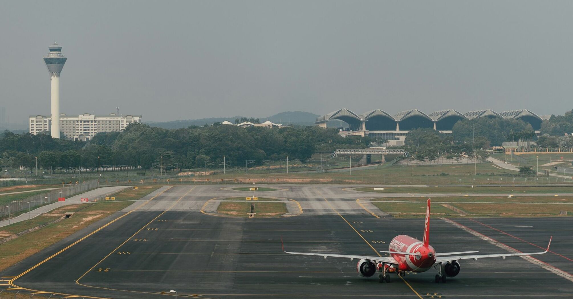 AirAsia aircraft on the runway 