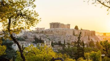Acropolis on sunset in Athens, Greece