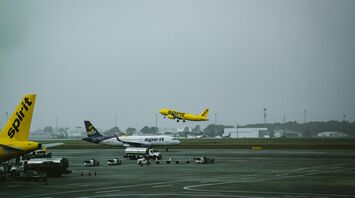Spirit Airlines planes at an airport