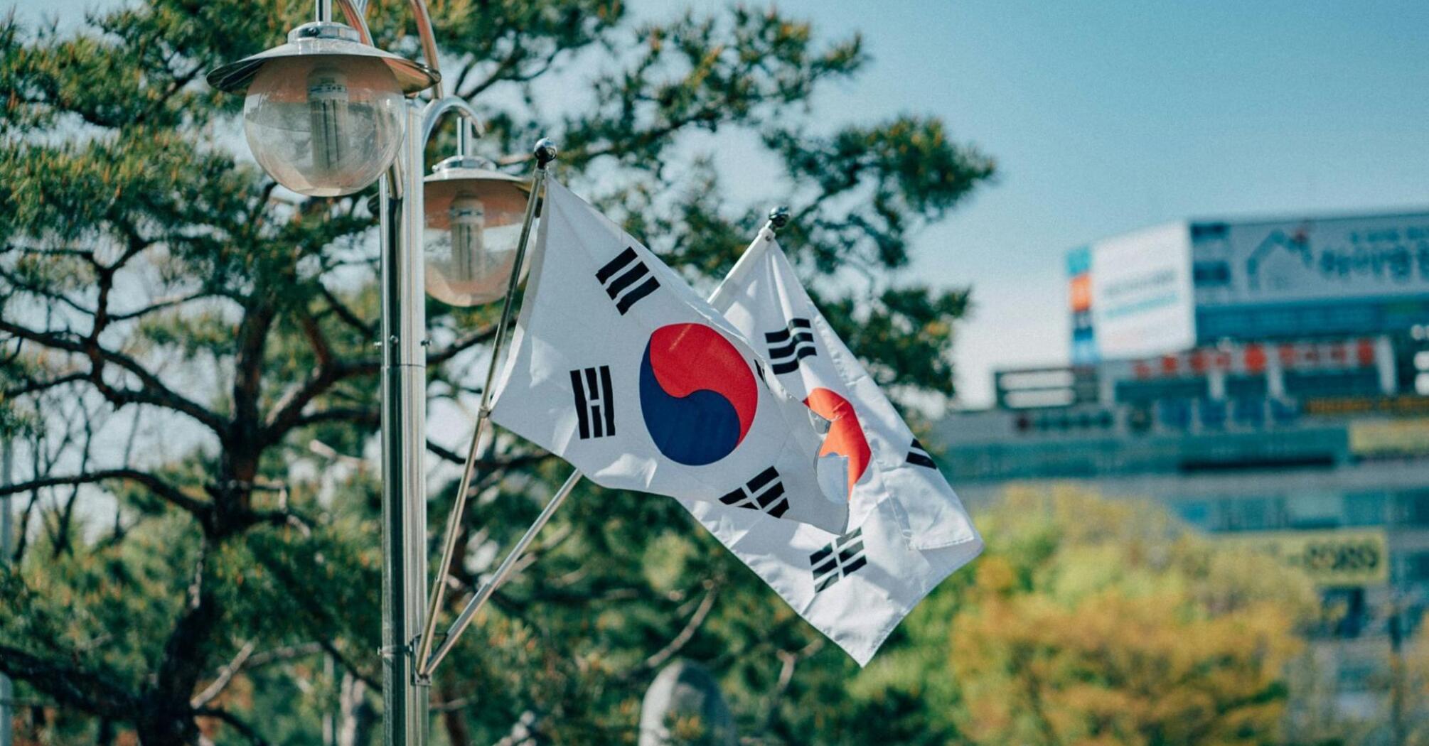 Flag of South Korea on the street