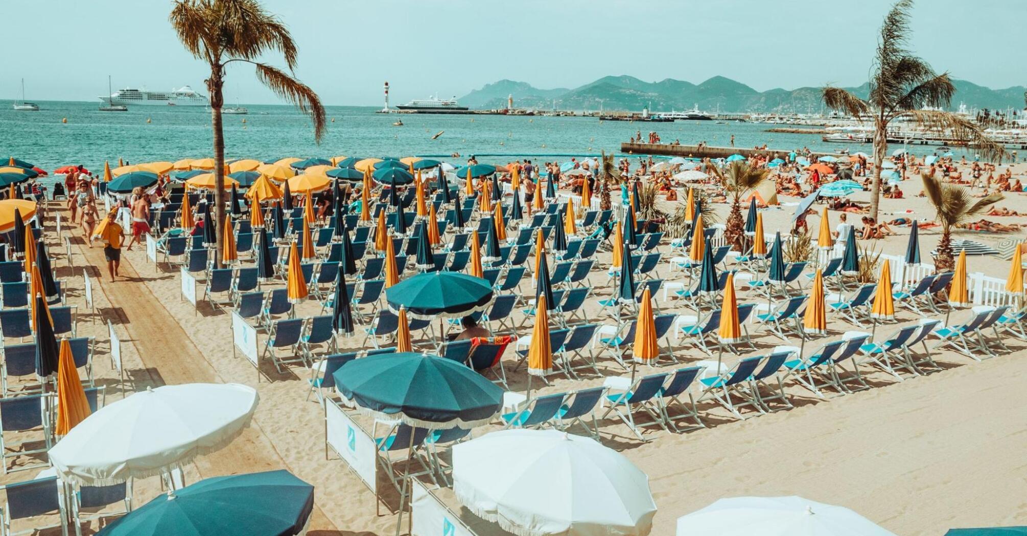 Beach resort beside the sea in Cannes