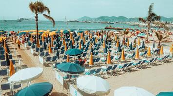 Beach resort beside the sea in Cannes