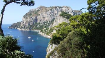 Amalfi coast landscape from the mountain