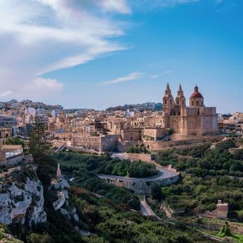 Castle on the hill in Mellieha, Malta
