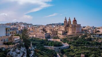 Castle on the hill in Mellieha, Malta