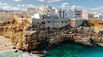 Beautiful seashore in Polignano a Mare, Italy