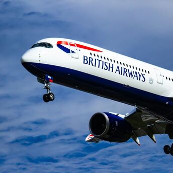British Airways plane in flight