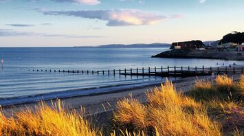 Dawlish warren beach and ocean, in south Devon, UK.