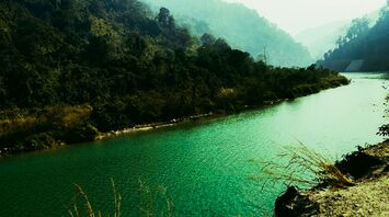 Teesta River in North Bengal with lush green surroundings