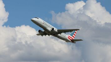 American Airlines plane in flight