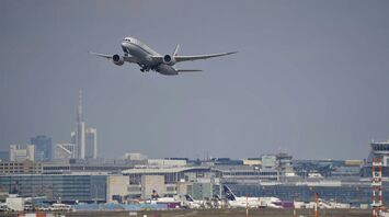Air China Boeing 787 during takeoff in Frankfurt