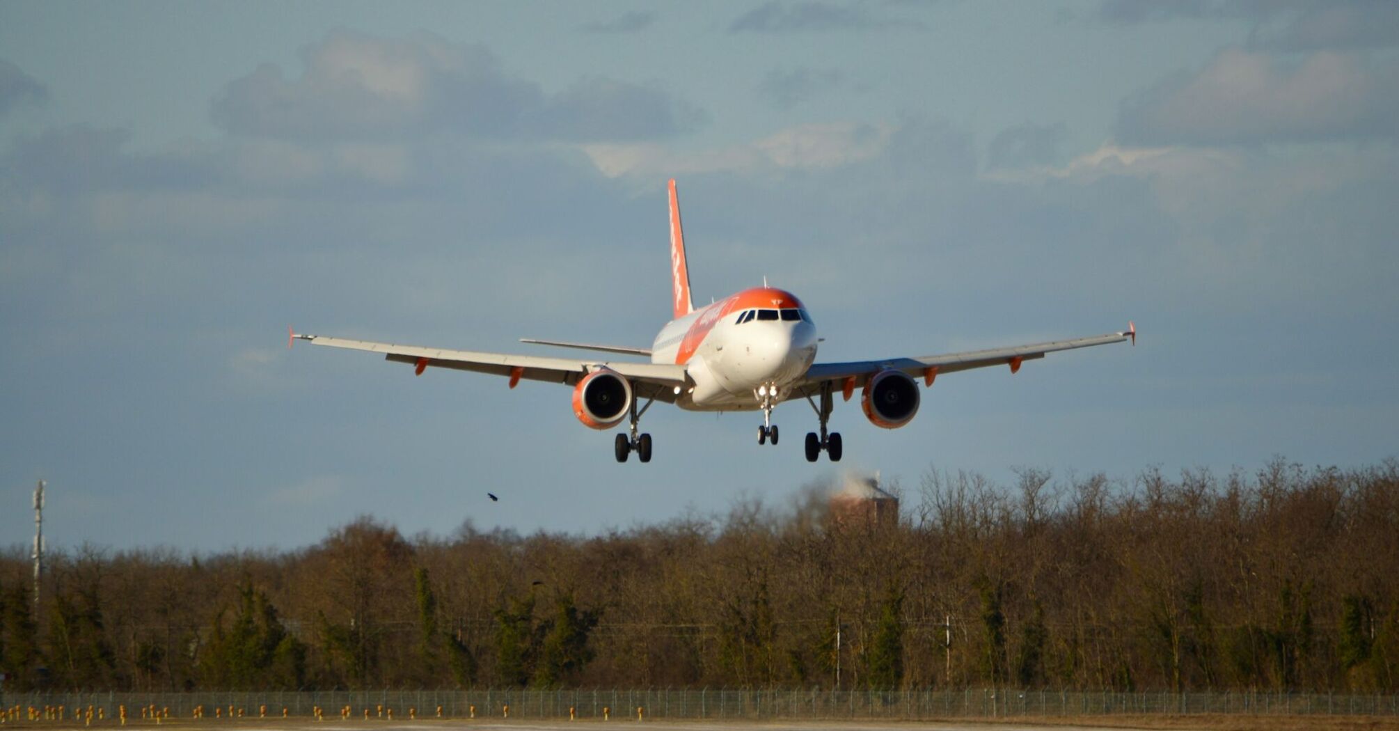 easyJet aircraft landing on a runway