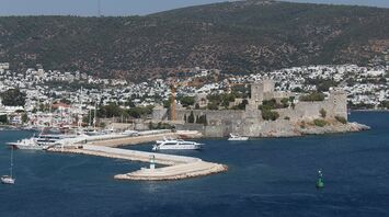 St. Peter's Castle in Bodrum and adjacent harbor