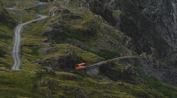Shuttle bus on a scenic route