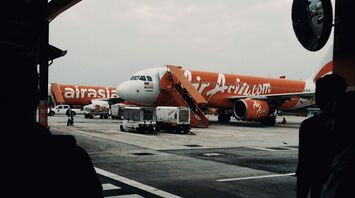 AirAsia airplane at the airport