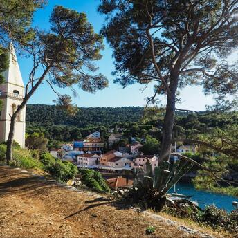 Hike in the forest with a beautiful view in Croatia