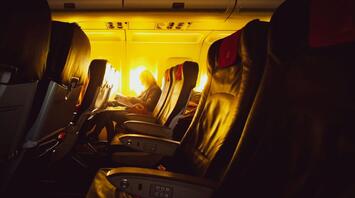 Passenger on the flight in the plane