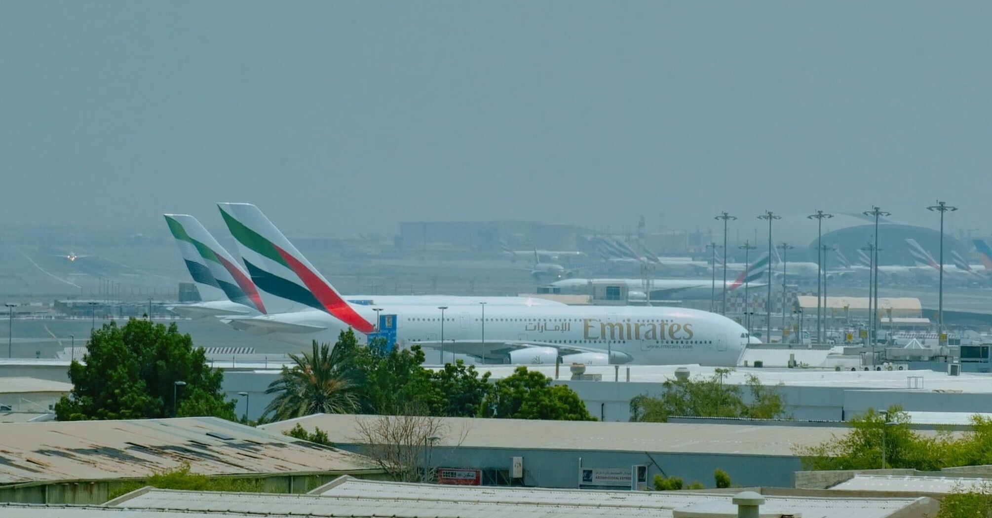 Emirates aircrafts at Dubai International Airport
