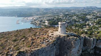 Aerial view of Moraira, Spain