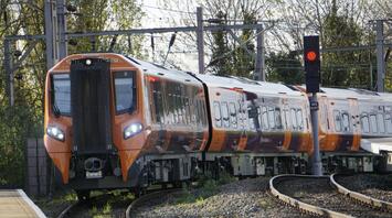 A West Midlands Railway train on the tracks
