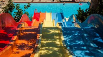 Colorful slide in the Waterpark
