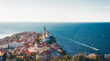 Slovenian coastal town overlooking the Adriatic Sea
