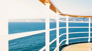 Aboard the ship, enjoying the view of the endless ocean