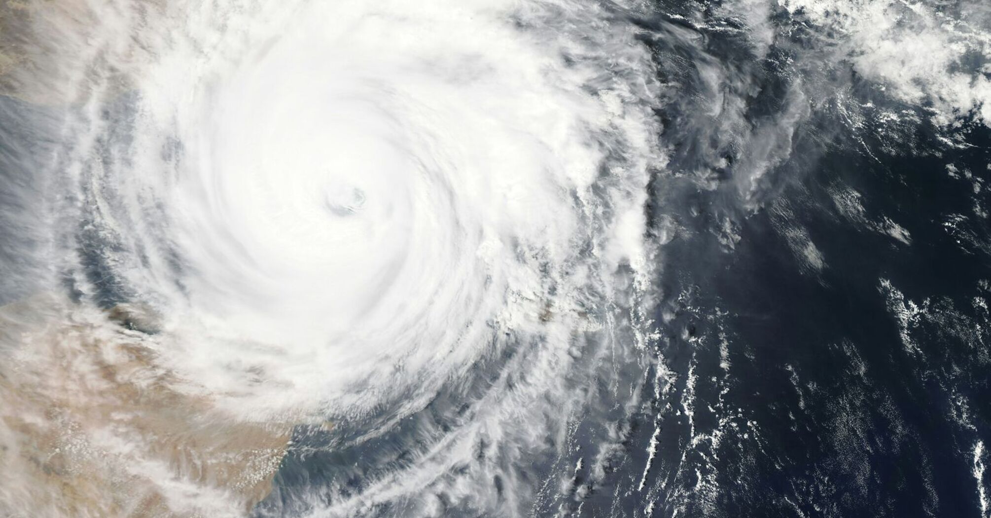 Satellite image of a hurricane over the ocean