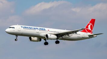 Turkish Airlines airplane in flight