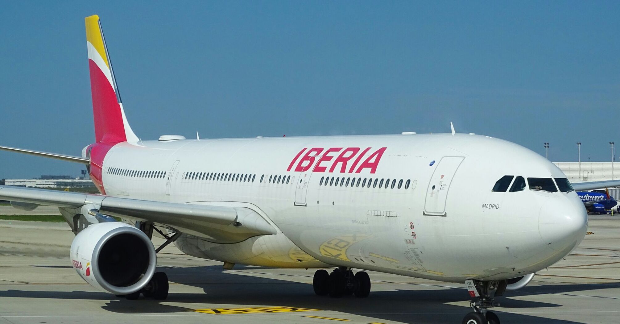 Iberia A330-300 flying to Madrid, Spain