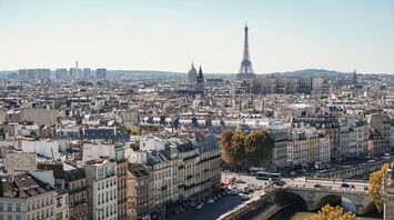 Panoramic view of Paris with Eiffel Tower