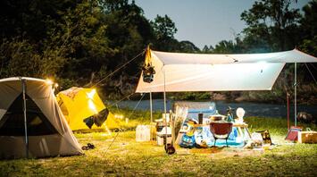 Cozy campsite in nature