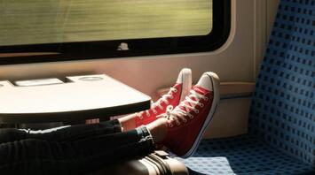 Summer travel on a train in Germany
