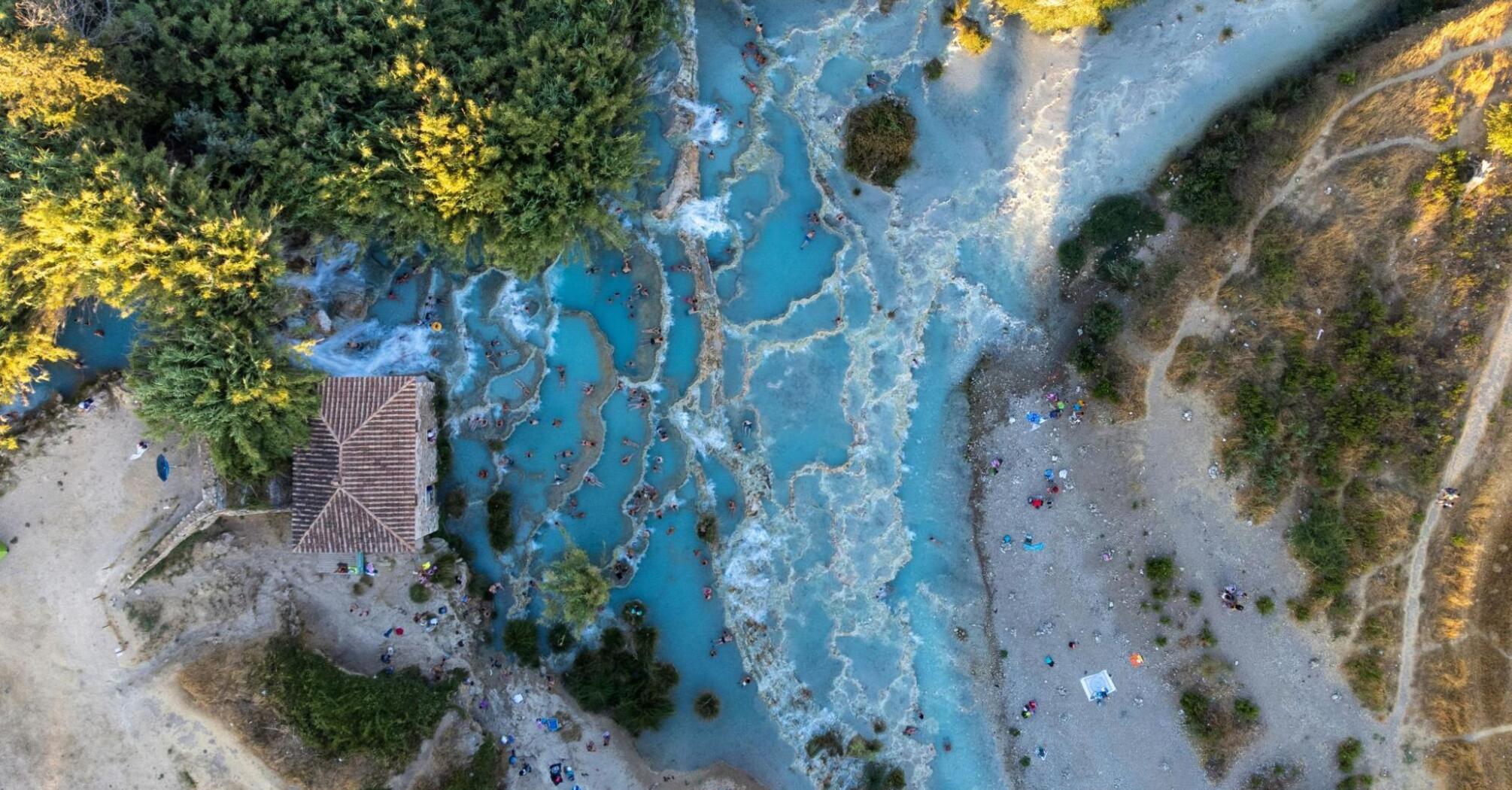 Bird’s eye view of the thermal resort in Tuscany