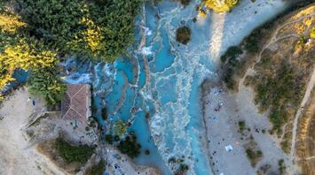 Bird’s eye view of the thermal resort in Tuscany