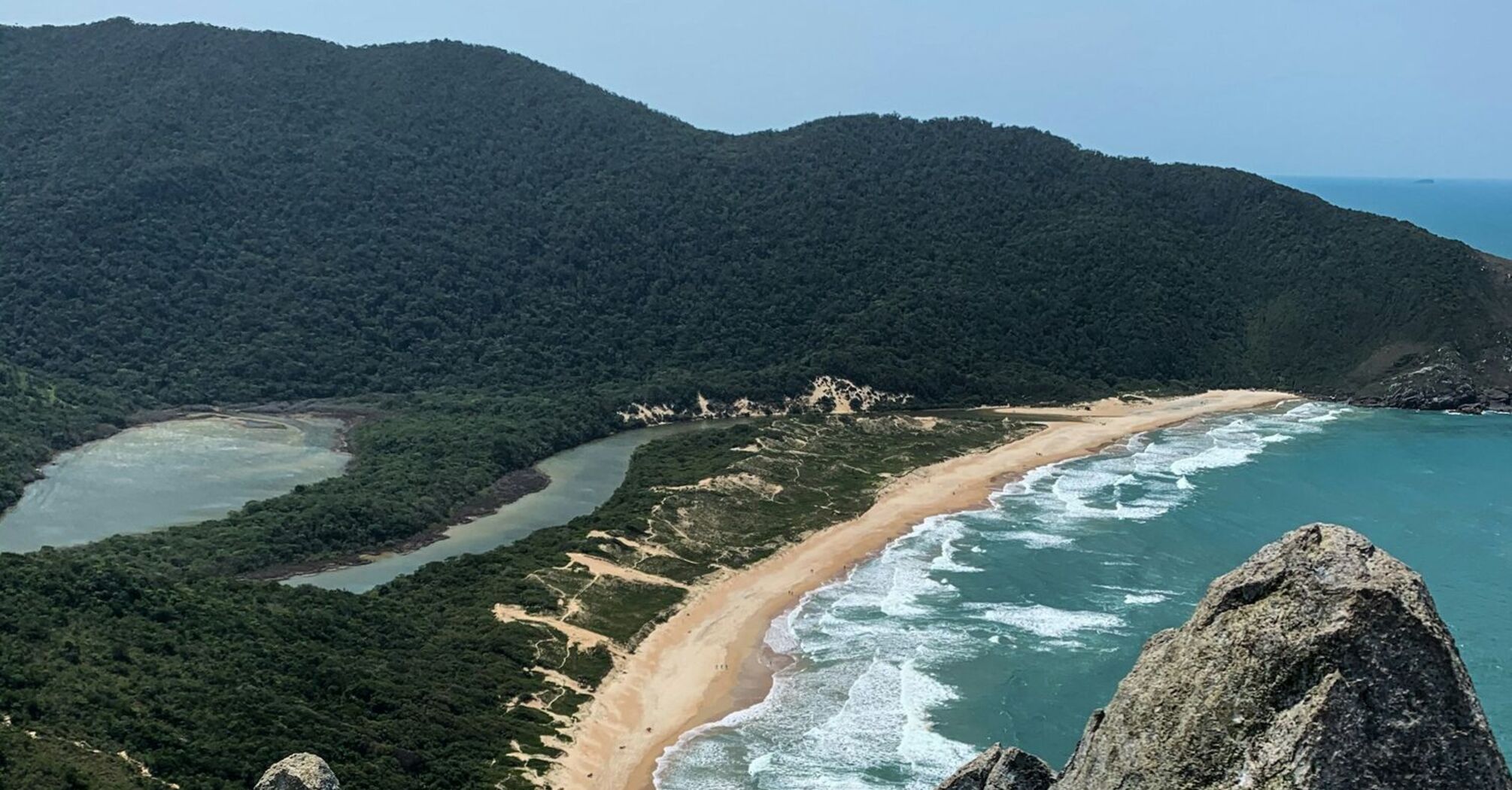 Scenic coastline view in Santa Catarina, Brazil