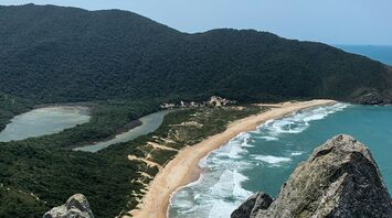 Scenic coastline view in Santa Catarina, Brazil