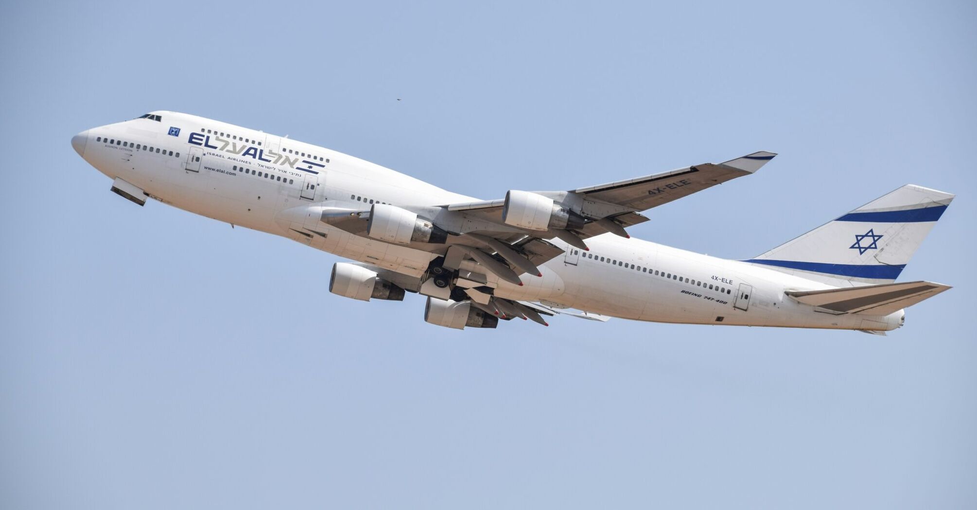 El Al Boeing 747 taking off from Ben Gurion airport.