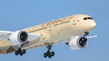 Etihad Airways plane in flight