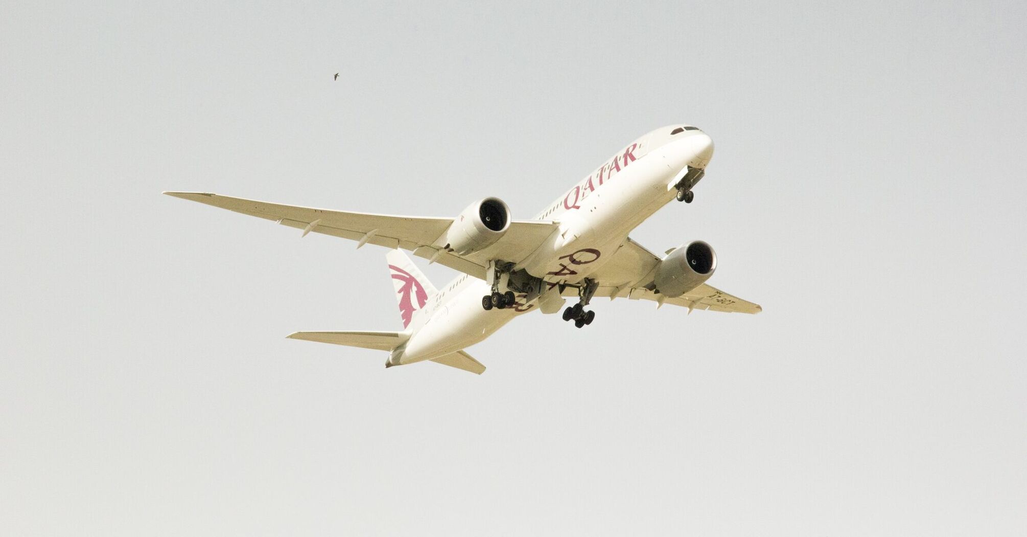 Qatar Airways plane in flight